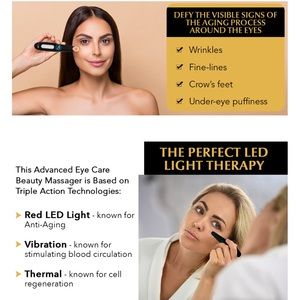 NWT GLO24K Triple Action Eye Care Therapy Wand and BONUS 4 eye cream packets